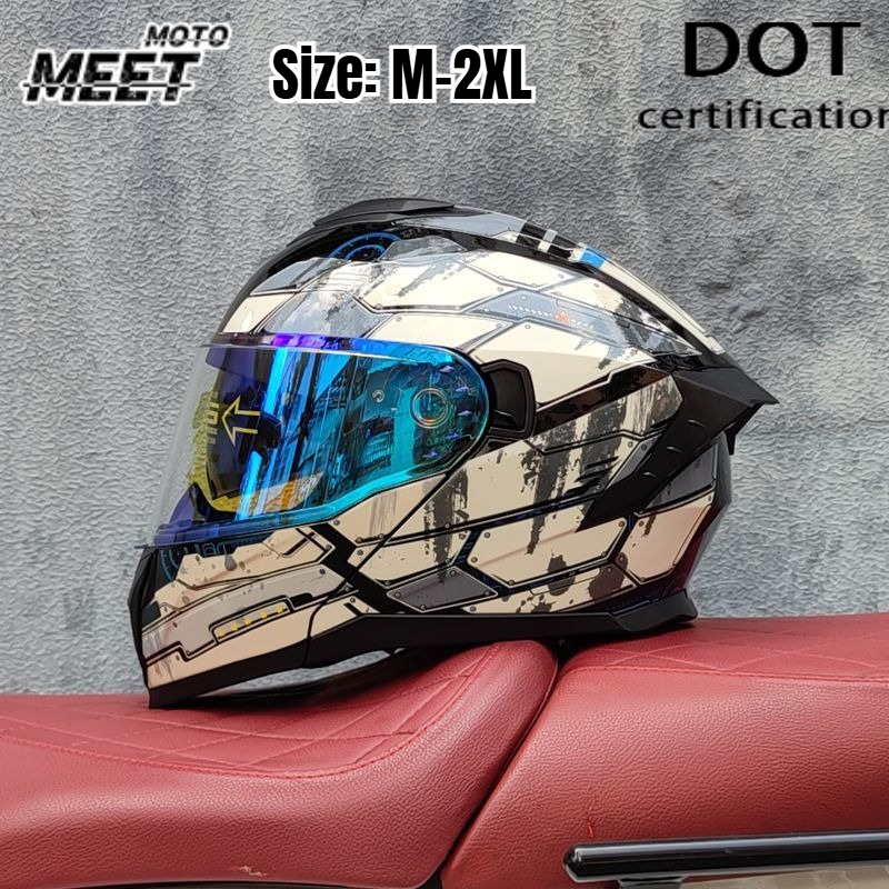 ユニセックス対応のフルフェイス型バイク用ヘルメット。クイック - Dual Visor Motorcycle Racing Helmet のレビューと価格