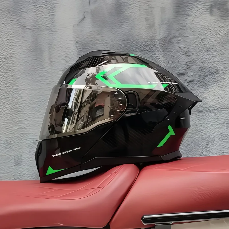 ユニセックス対応のフルフェイス型バイク用ヘルメット。クイック - Dual Visor Motorcycle Racing Helmet のレビューと価格