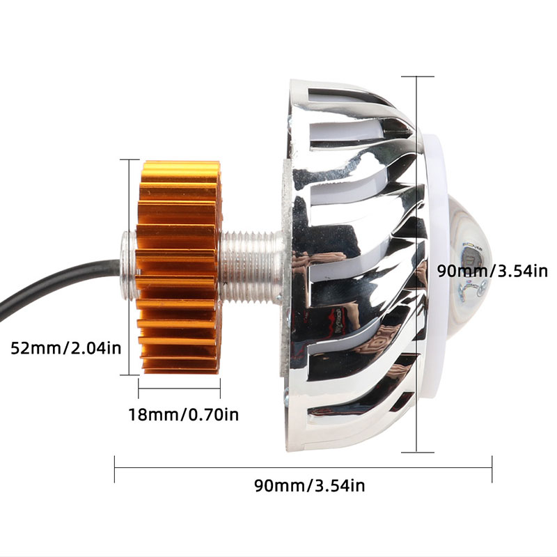1 個車のオートバイのヘッドライトデュアル LED 天使悪魔 - Universal Motorcycle Led Headlight Projector のレビューと価格