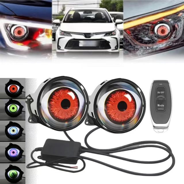 デビルアイLEDヘッドライト、ダイナミックなデモンアイランプ - Universal Motorcycle Led Headlight Projector のレビューと価格