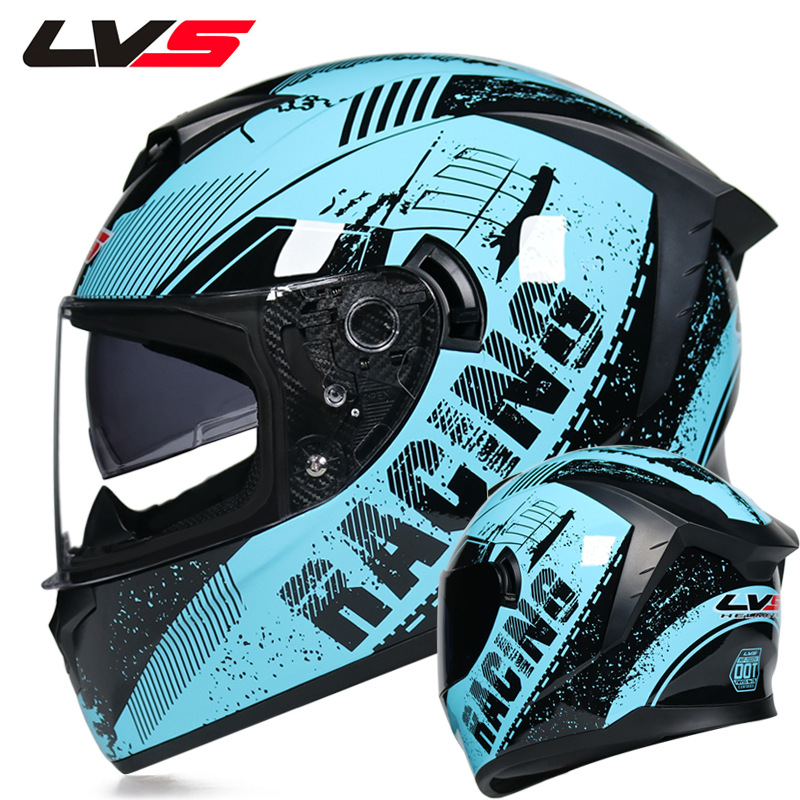 LVSオートバイヘルメット フルフェイス ダブルバイザー オ - Full Face Motorcycle Helmet With Bluetooth のレビューと価格